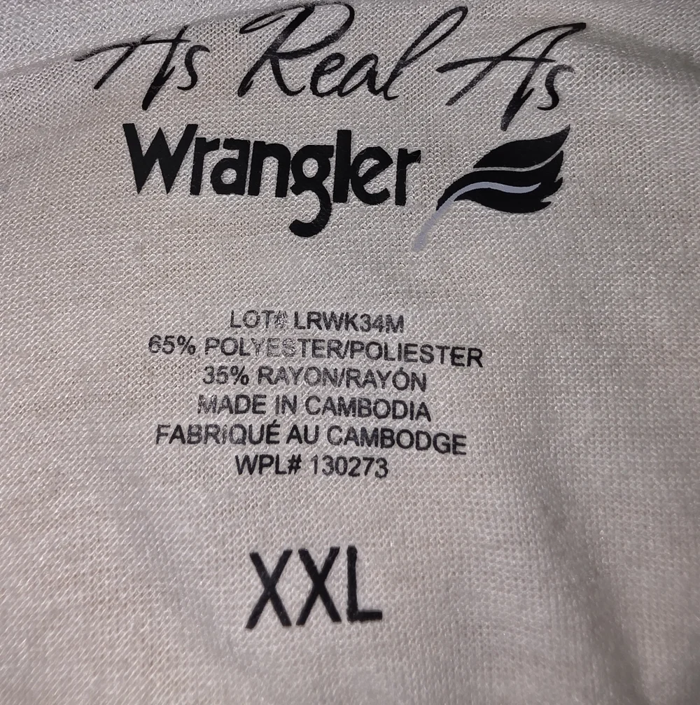 Wrangler Fishin‎ Huntin Muddi'n Graphic Top XXL Western Raglan Shirt Studded - Picture 4 of 6